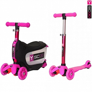 Каталка-самокат 3 в 1 Y-Scoo Mini Jump&Go, розовый, со светящимися колесами (Y-Scoo, 5851rt) Каталка-самокат 3 в 1 Y-Scoo Mini Jump&Go, розовый, со светящимися колесами (Y-Scoo, 5851rt)